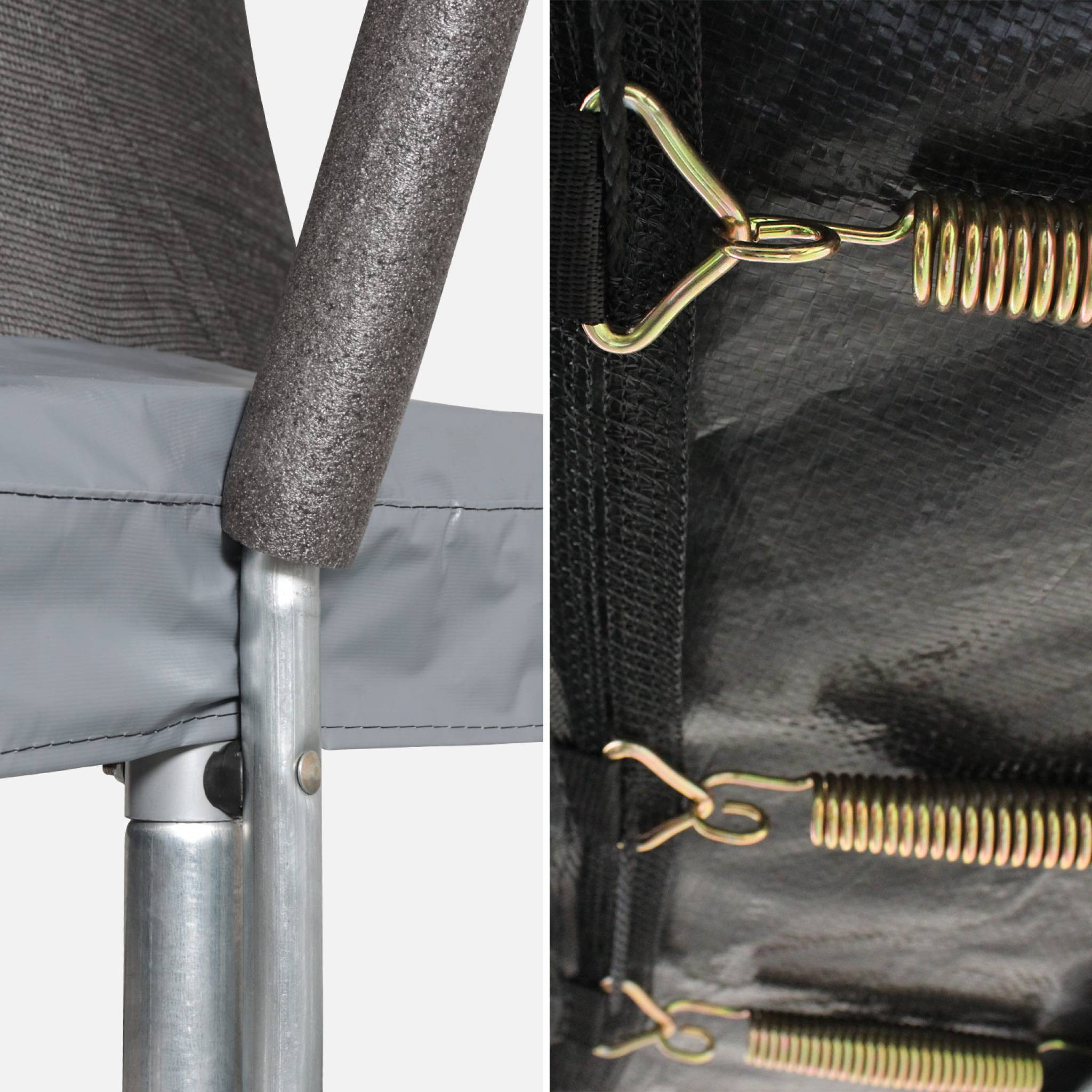 Trampolino 370cm rete interna, grigio