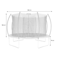 Trampolino 370cm rete interna, grigio