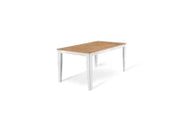 E-STYLO Tavolo allungabile con top rovere in melaminico e base in metallo bianco, 90cm X 156/ 316cm H. 76cm.