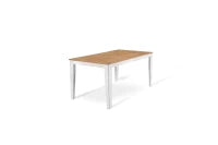 E-STYLO Tavolo allungabile con top rovere in melaminico e base in metallo bianco, 90cm X 156/ 316cm H. 76cm.