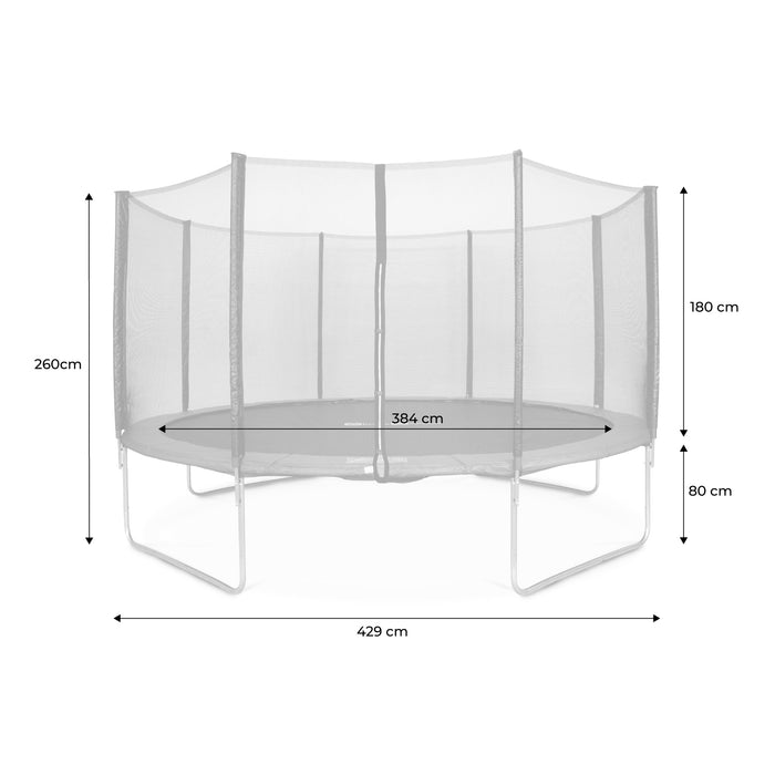 Trampolino 430cm rete di protezione, grigio