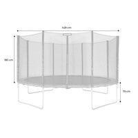 Trampolino 430cm rete di protezione, grigio