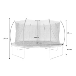Trampolino 430cm rete interna, grigio