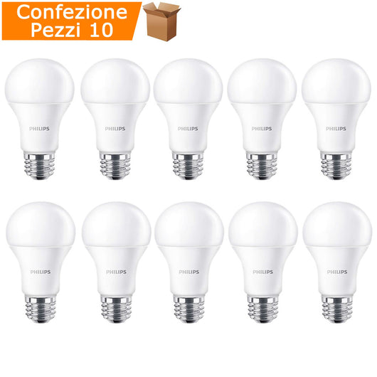 Multipack 10 pezzi lampadine led philips corepro 7,5 watt e37 classe a+ bianco caldo led 3000k