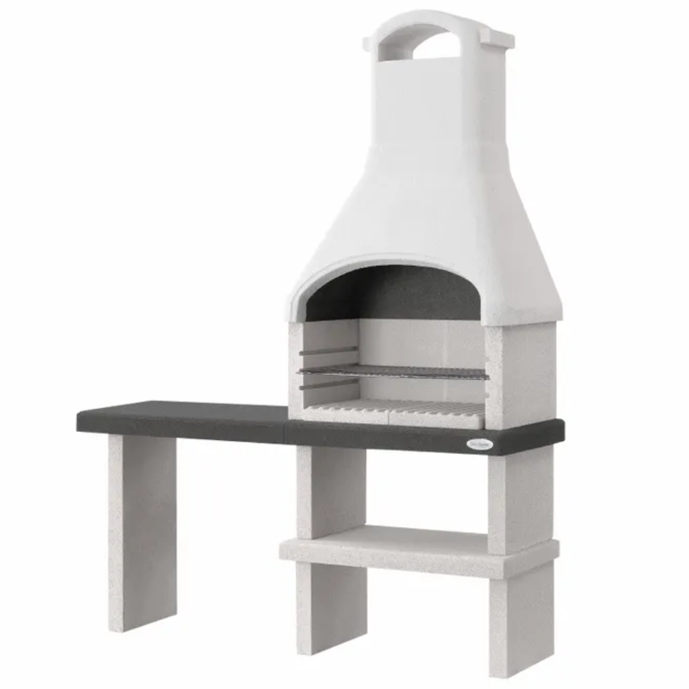 Barbecue in cemento orlando con griglia regolabile e piano d'appoggio