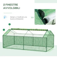 Serra Piccola per Giardino e Balcone con Finestre e Copertura in PE, 180x90x70cm, Verde