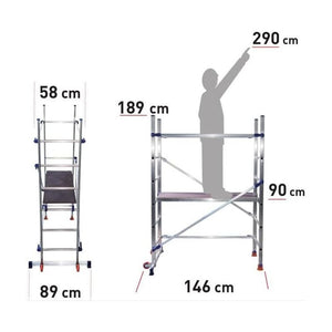 Trabattello Alluminio Facal P6 Utility Plus 189X146X58 Cm