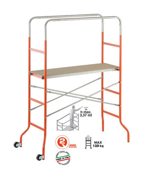 Trabattello Mini Con Pianale In Legno Altezza Massima 3,37 M Gierre Kreo Mini         