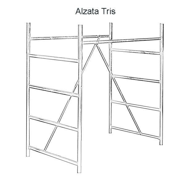 Trabattello TRIS  base 130x80  altezza di lavoro mt 3,20