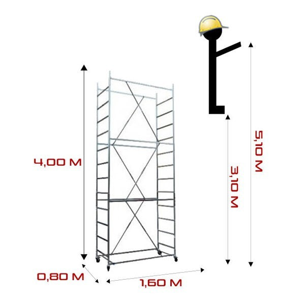 Trabattello maxi tris h. 5.10 Mt. Lavoro