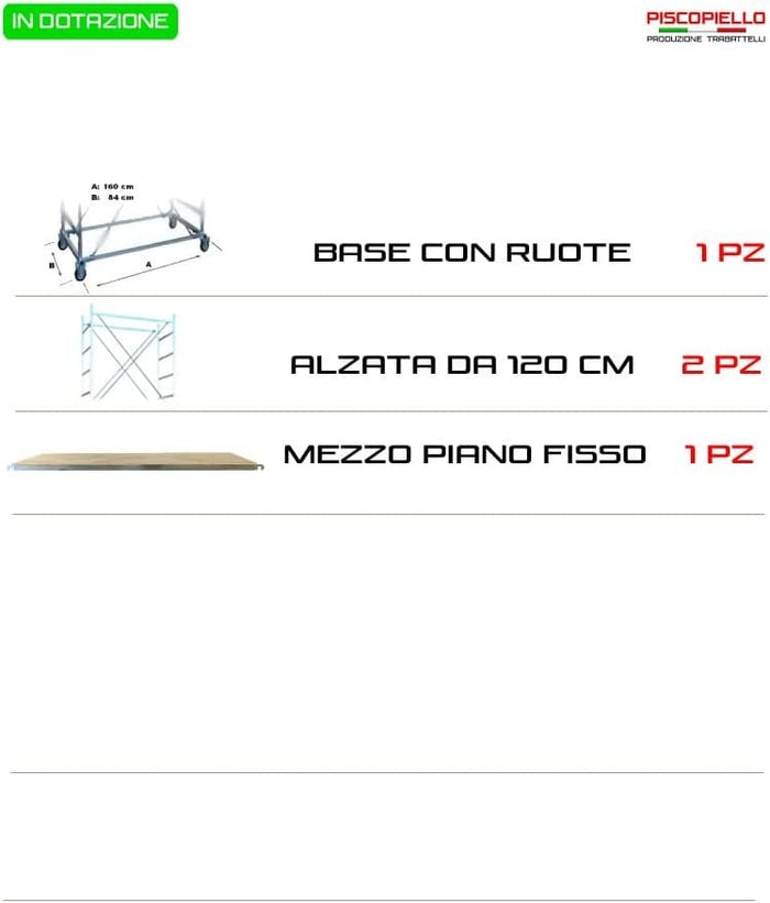 Trabattello tris h. 3.86 Mt. Lavoro