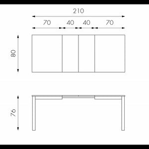 Traffic STONES Tavolo Allungabile 130/210 x 80 cm