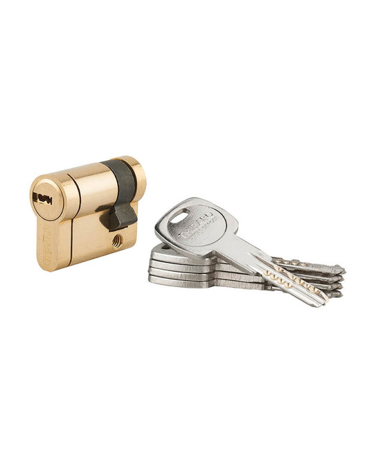 Mezzo cilindro europeo Trafic 12 30X10mm, ottone, antiperforazione, antirottura, 5 chiavi piatte reversibili- THIRARD