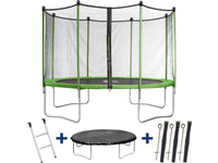 Trampolino tappeto elastico YOOPI - Ø 4.25 m - con rete, scala, telone e kit d'ancoraggio