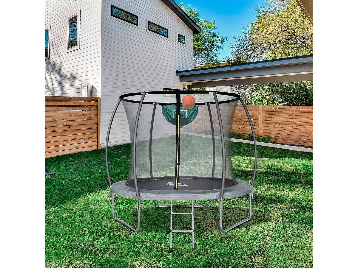 Trampoline avec filet intérieur "jumper" - Ø 4,60 m - Gris