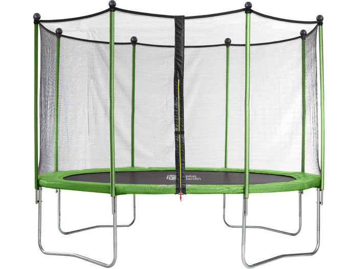 Trampolino tappeto elastico YOOPI -Ø  3.65 m - con rete, scala, telone e kit d'ancoraggio