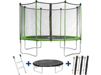 Trampolino tappeto elastico YOOPI - Ø3.65 m - Con rete, scala e telone