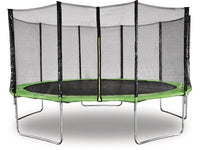 Trampolino "Yoopi" - Ø 4,60 m - Verde - Con rete + scala + copertura + kit di ancoraggio
