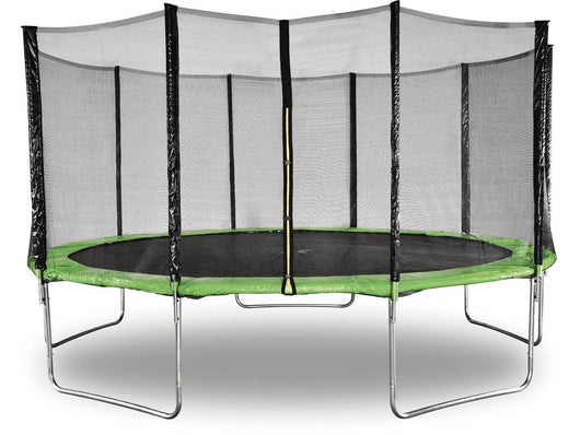 Trampolino "Yoopi" - Ø 4,60 m - Verde - Con rete + scala + copertura + kit di ancoraggio
