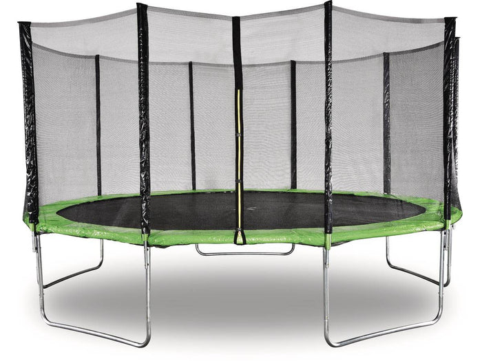 Trampolino "Yoopi" - Ø 4,60 m - Verde - Con rete + scala + copertura + kit di ancoraggio