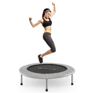 Trampolino pieghevole per bambini con carico massimo 150kg, Mini trampolino portatile per interno Argento-Trampolini