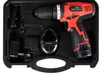 Trapano avvitatore a batteria a litio 12v cordless con valigetta ed accessori