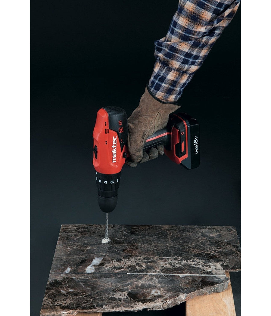 Trapano A Batteria Con Percussione 18v Litio Maktec By Makita - Mt081e         