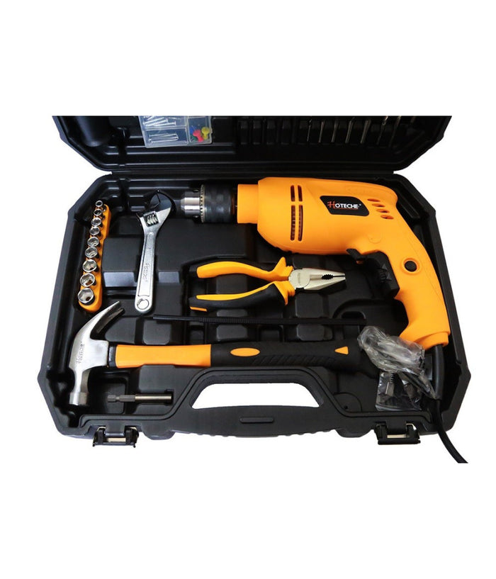 Trapano A Percussione 600w Con Valigia 101 Accessori Mandrino 13mm 0-2700min Rpm         