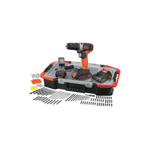 Trapano avvitatore 18V – BCD001BAST – 2 batterie 1,5Ah e 160 accessori – Black+Decker