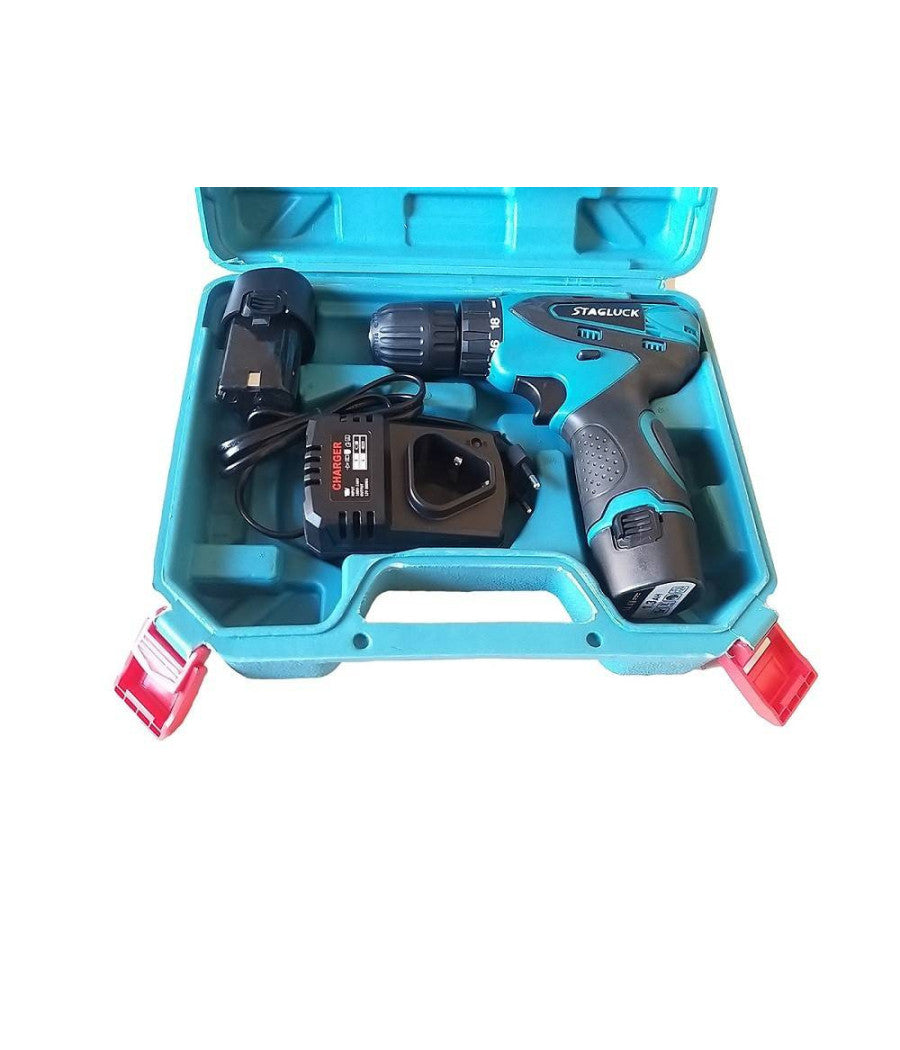 Trapano Avvitatore A Batteria A Litio Valigetta 14.4v Cordless Doppia Batteria         