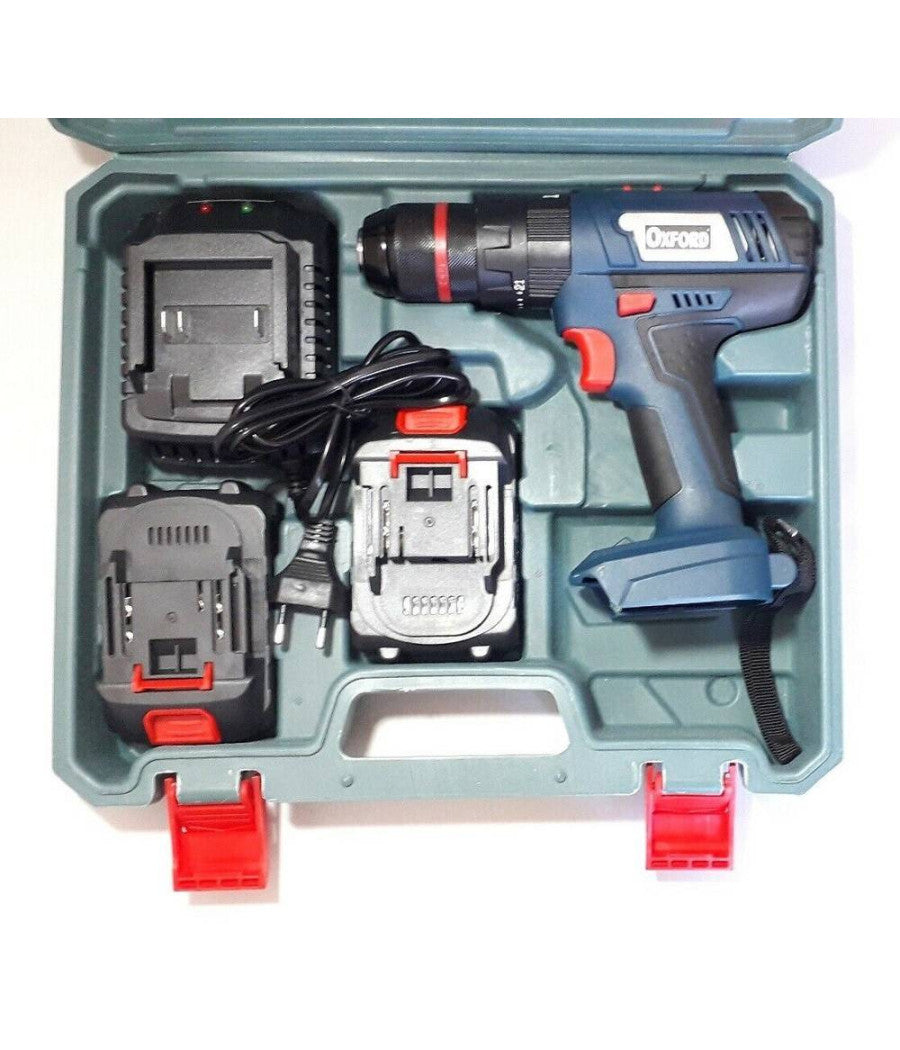 Trapano Avvitatore A Batteria Litio A Percussione 20v Doppia Batteria + Valigia         