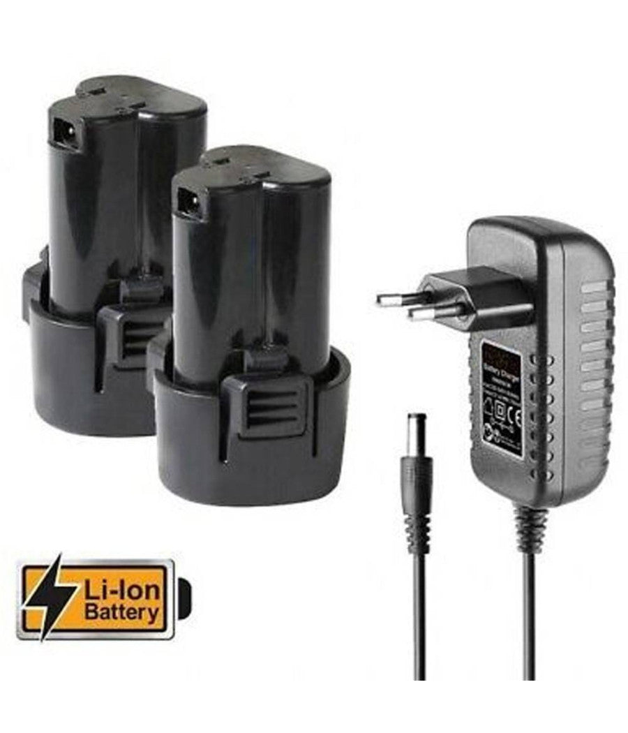 Trapano Avvitatore A Batteria Litio Funzione A Percussione 12v Doppia Batteria         