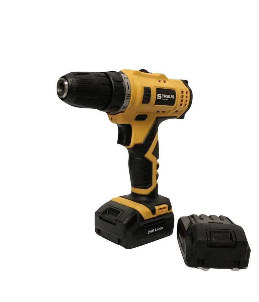 Trapano Avvitatore A Doppia Batteria Al Litio 24v + 92 Accessori Con Valigia         