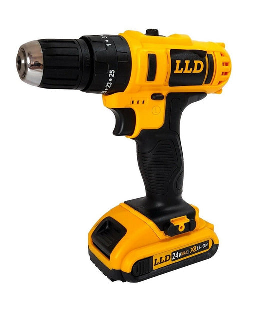 Trapano Avvitatore A Percussione Doppia Batteria Litio 24v Valigia 16 Accessori         