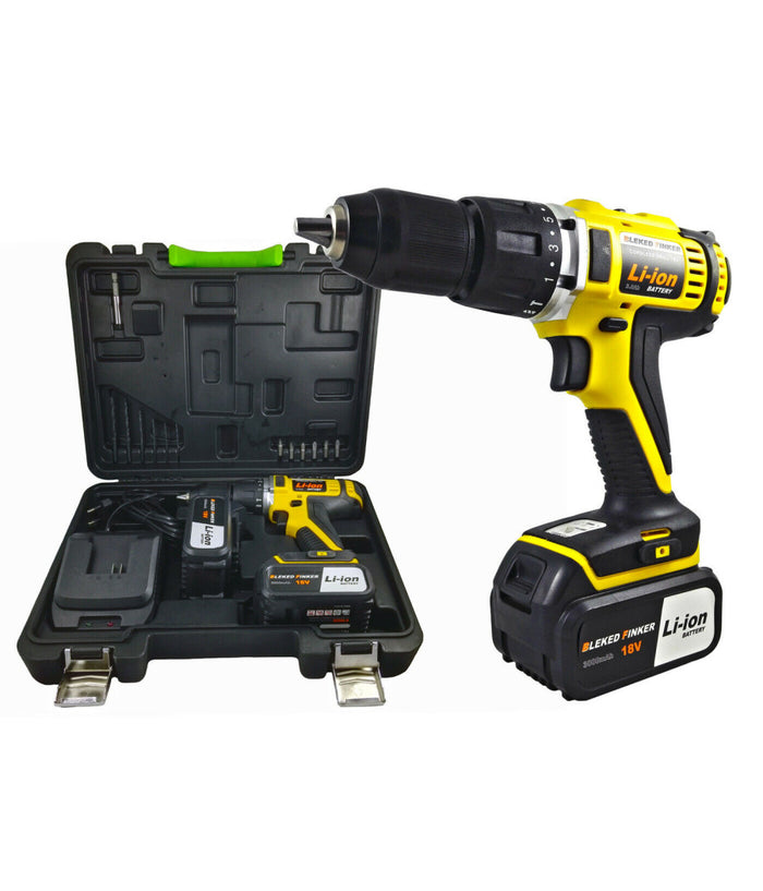 Trapano Avvitatore Con Percussione Cordless 18v 3ah Li-ion Bleked-finker Egcd18v         