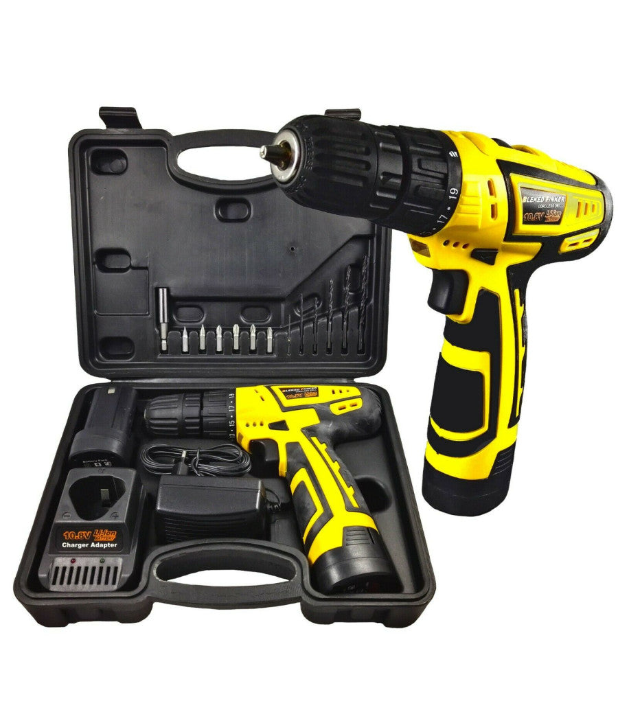 Trapano Avvitatore Cordless 10.8v Bleked Finker Egcd10v Con Valigetta E Punte         