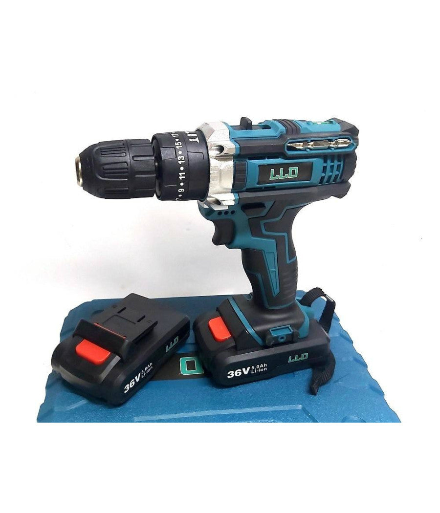 Trapano Avvitatore Doppia Batteria A Litio 36 V Max + Valigetta 26 Accessori Lld         