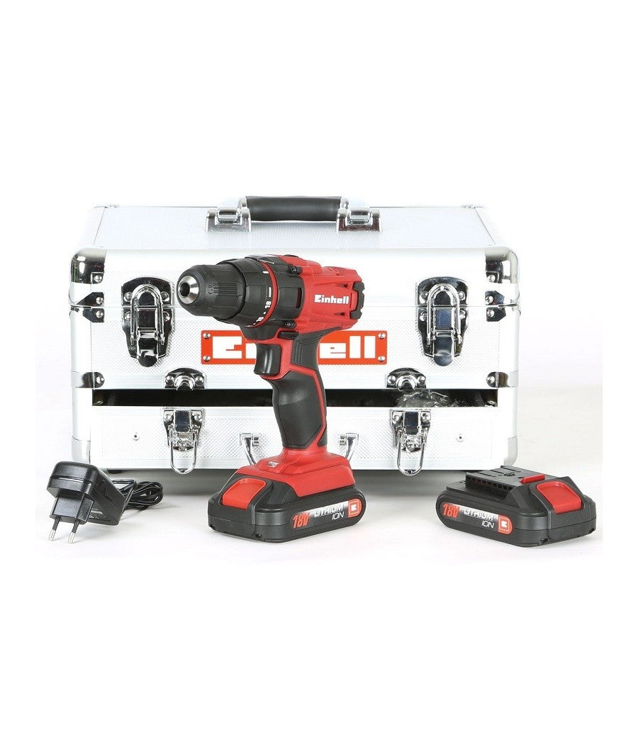 Trapano Avvitatore Einhell 18v Tc-cd 18-2 Li Kit Valigetta Alluminio         