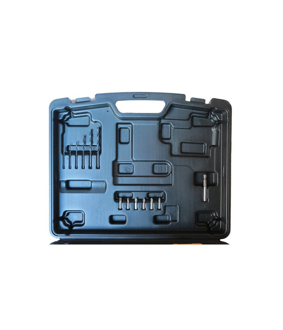 Trapano Avvitatore Percussione 2 Batterie Litio 18v 1.5a + Valigia + Accessori         