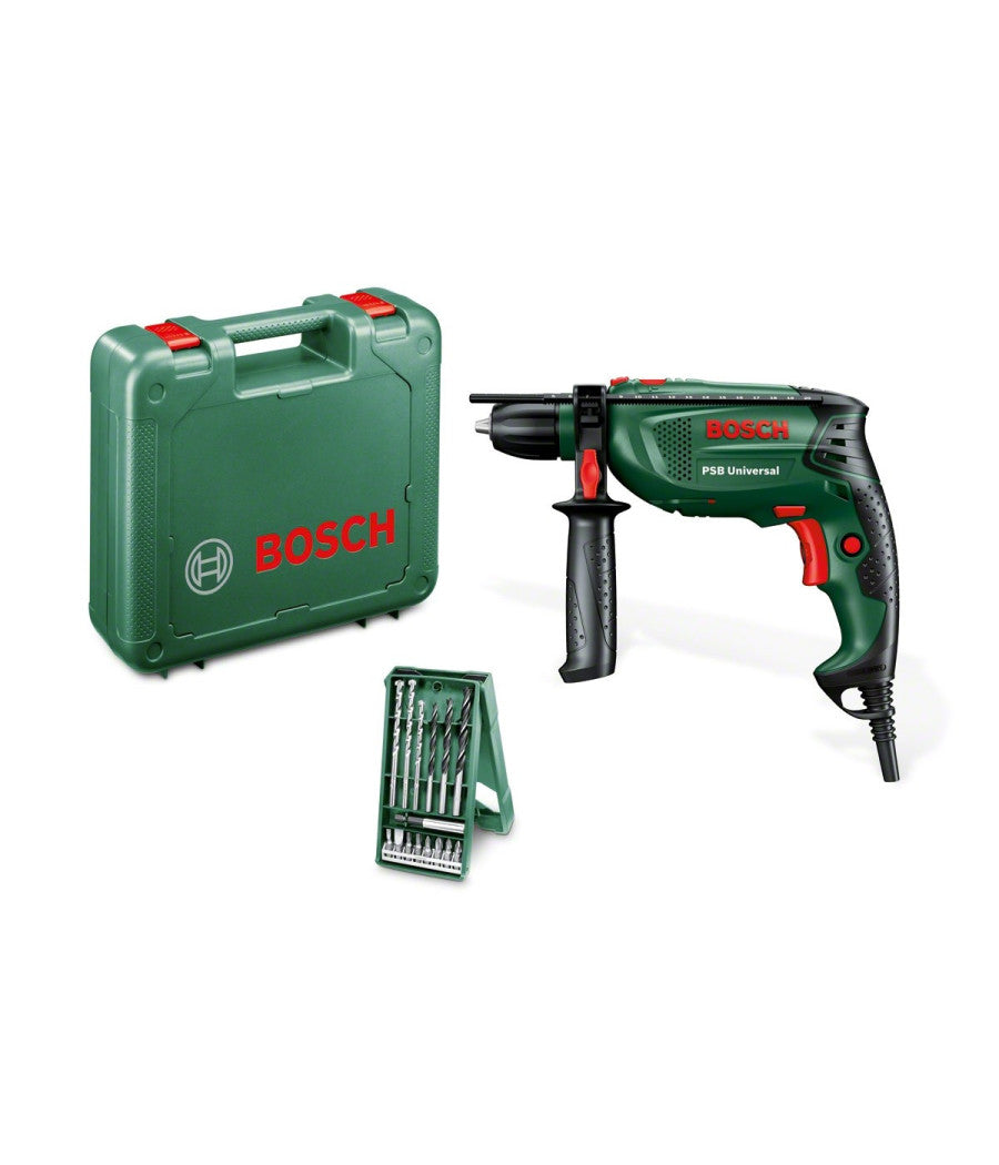 Trapano Battente Avvitatore Percussione Con Valigetta Bosch Psb Universal 650 W         