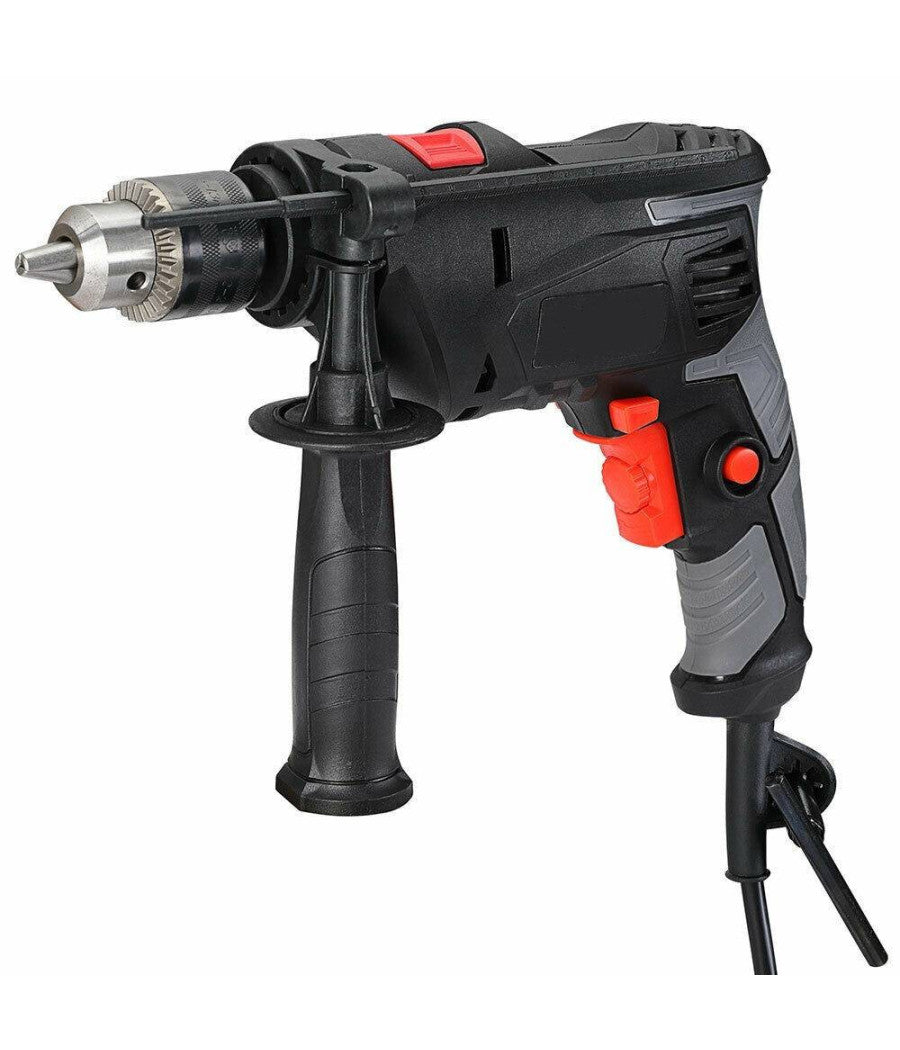 Trapano Elettrico A Percussione 710w Velocita Regolabile 3000rpm Mandrino 13 Mm         