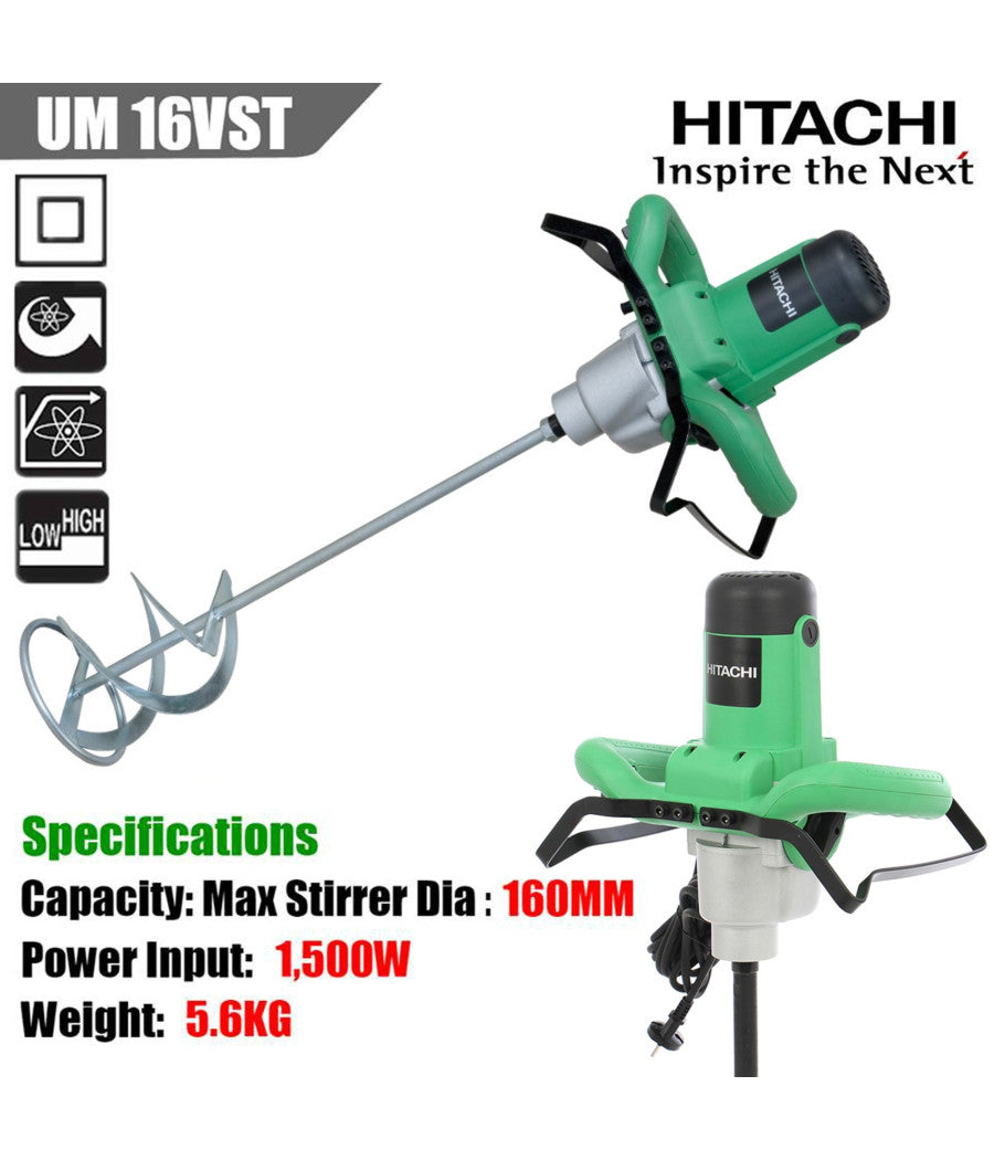 Trapano Miscelatore Um16vst Hitachi Dotato Di Frusta Da 160mm. 1500w Elettronico         