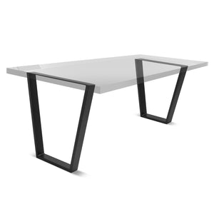 TRAPEZOID - Set di 2 piedi per tavolo in acciaio polverizzato con forma trapezoidale. Colore nero. Altezza da terra 71cm