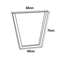 TRAPEZOID - Set di 2 piedi per tavolo in acciaio polverizzato con forma trapezoidale. Colore nero. Altezza da terra 71cm
