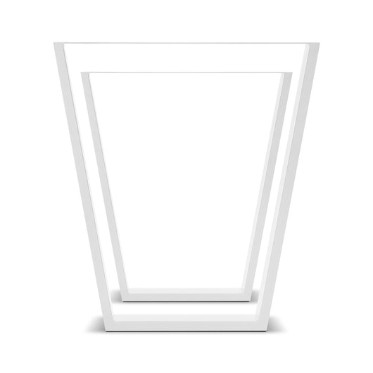 Set di 2 piedi per tavolo - forma trapezoidale - bianco