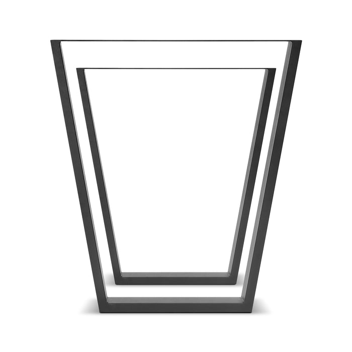 TRAPEZOID - Set di 2 piedi per tavolo in acciaio polverizzato con forma trapezoidale. Colore nero. Altezza da terra 71cm