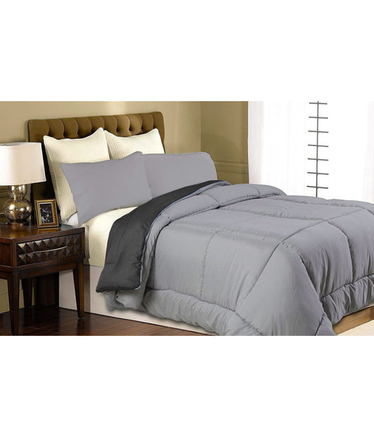 Trapunta Double Face Matrimoniale 2 Piazze Grigio Doppia 300gr Anallergico         