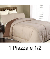 Trapunta Doubleface Matrimoniale 1 Piazza E 1/2 Mezza Beige Marrone Anallergico         