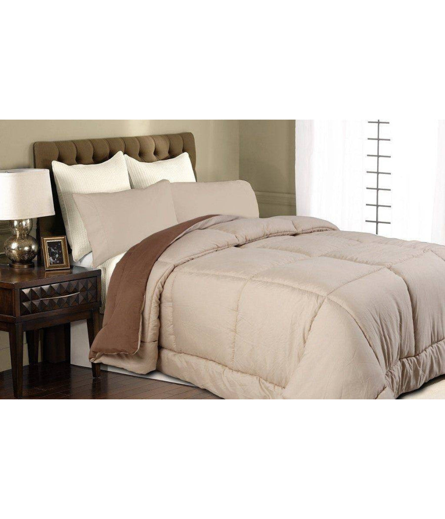 Trapunta Doubleface Matrimoniale 1 Piazza E 1/2 Mezza Beige Marrone Anallergico         