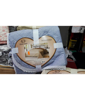 Trapuntino Matrimoniale 255x255cm Con Bordi Merlettati Colore E Fantasia Casuale         